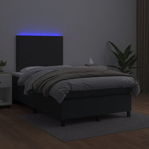 Letto a Molle con Materasso e LED Nero 120x190 cm in Similpelle 3270281