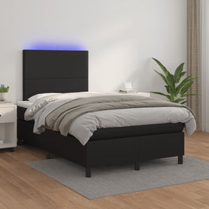 Letto a Molle con Materasso e LED Nero 120x190 cm in Similpelle 3270281