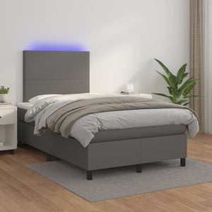 Giroletto Molle con Materasso e LED Grigio 120x190cm Similpelle 3270285