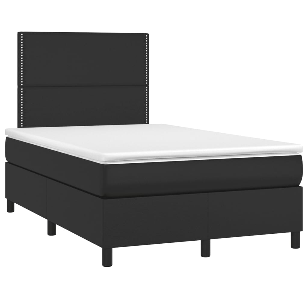 Letto a Molle con Materasso e LED Nero 120x190 cm in Similpelle 3270287