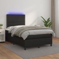 Letto a Molle con Materasso e LED Nero 120x190 cm in Similpelle 3270287