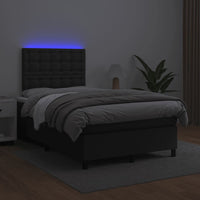 Letto a Molle con Materasso e LED Nero 120x190 cm in Similpelle 3270293