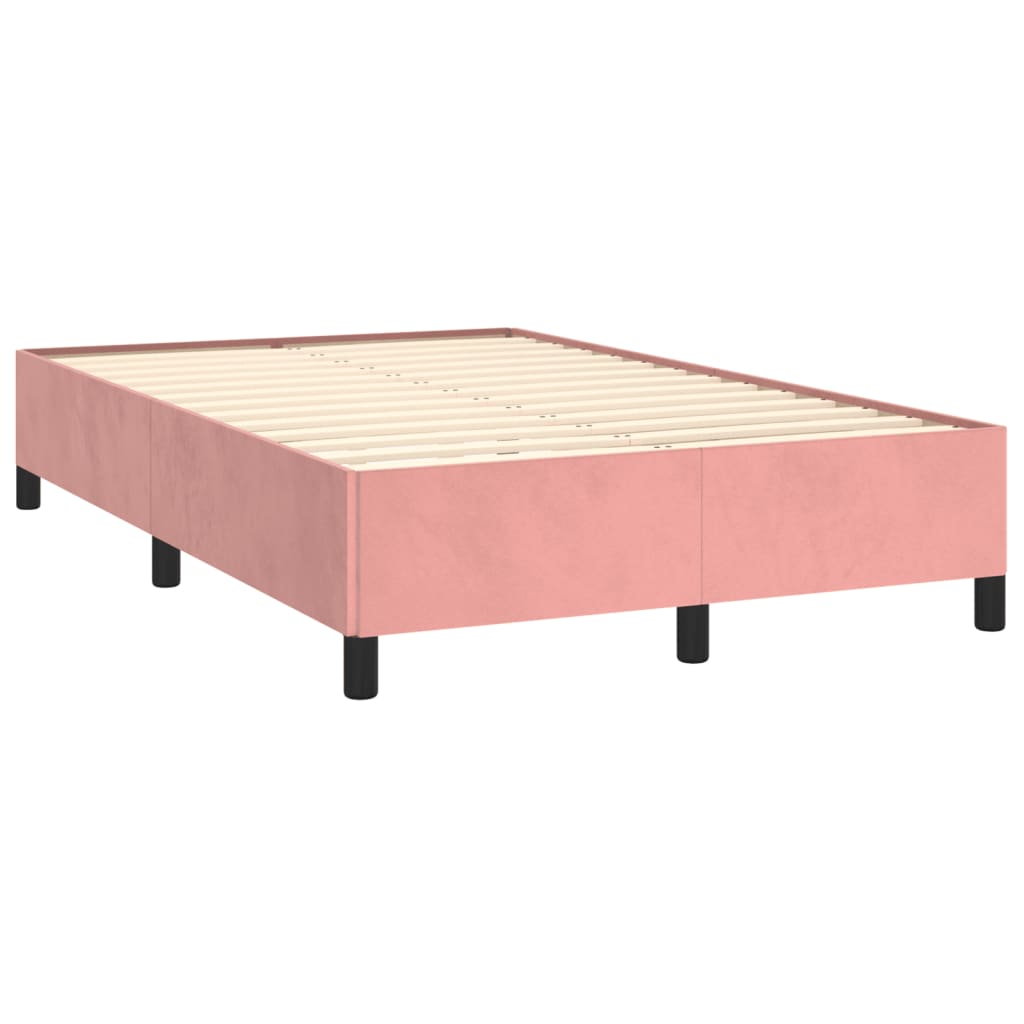 Letto a Molle con Materasso e LED Rosa 120x190 cm in Velluto 3270304