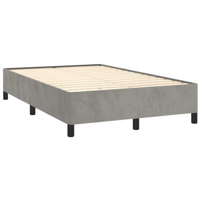 Letto a Molle Materasso e LED Grigio Chiaro 120x190 cm Velluto 3270305