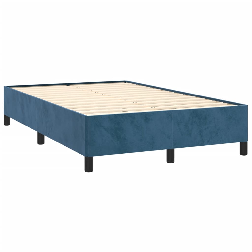 Letto a Molle Materasso e LED Blu Scuro 120x190 cm in Velluto 3270309