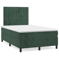 Letto a Molle con Materasso e LED Verde Scuro 120x190cm Velluto 3270326