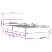 Giroletto Nero 100x200 cm in Legno Multistrato e Metallo 845522