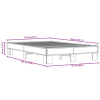 Giroletto Nero 120x200 cm in Legno Multistrato e Metallo 845862