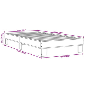 Giroletto Rovere Fumo 100x200 cm in Legno Multistrato e Metallo 845869