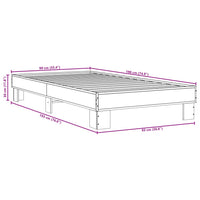 Giroletto Rovere Fumo 90x190 cm in Legno Multistrato e Metallo 845884