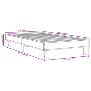 Giroletto Rovere Fumo 90x190 cm in Legno Multistrato e Metallo 845884