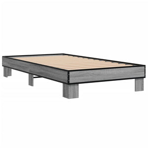 Giroletto Grigio Sonoma 90x190cm in Legno Multistrato e Metallo 845885