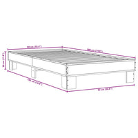 Giroletto Grigio Sonoma 90x190cm in Legno Multistrato e Metallo 845885