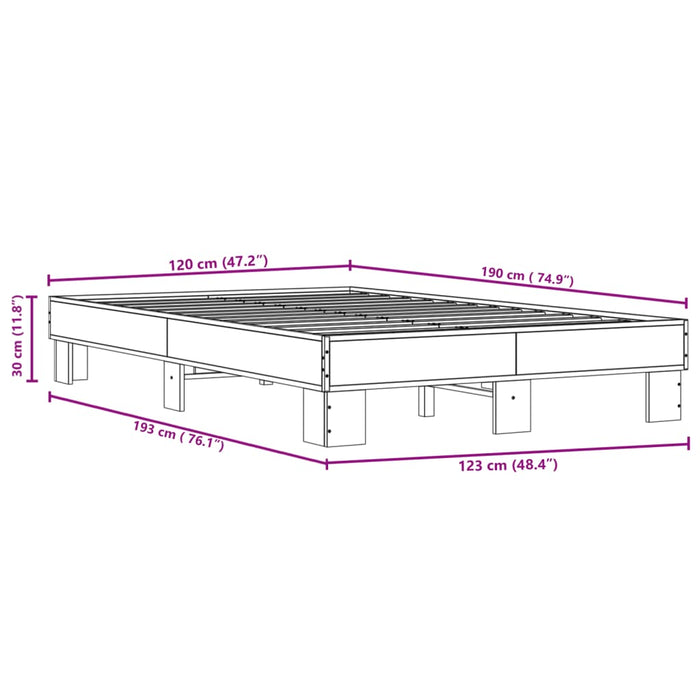 Giroletto Grigio Sonoma 120x190 cm in Legno Multistrato Metallo 845890