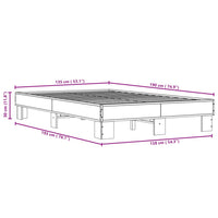 Giroletto Nero 135x190 cm in Legno Multistrato e Metallo 845892