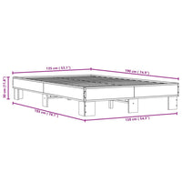 Giroletto Rovere Fumo 135x190 cm in Legno Multistrato Metallo 845894