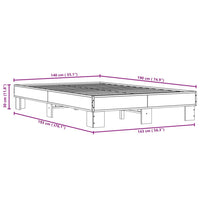 Giroletto Nero 140x190 cm in Legno Multistrato e Metallo 845897