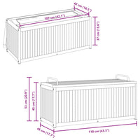 Scatola Cuscini da Esterno 110x45x42/53 cm Legno Acacia/Acciaio 367609