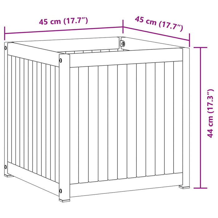 Fioriera da Giardino 45x45x44 cm in Legno Massello di Acacia 367610