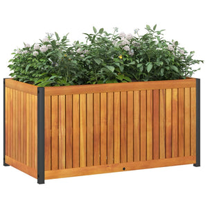 Fioriera da Giardino 85x45x44 cm in Legno Acacia e Acciaio 367611