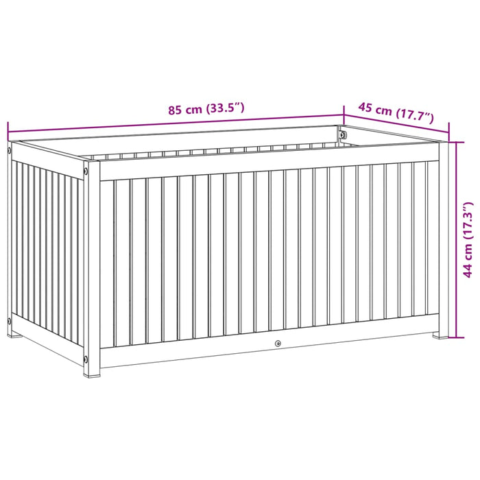 Fioriera da Giardino 85x45x44 cm in Legno Acacia e Acciaio 367611