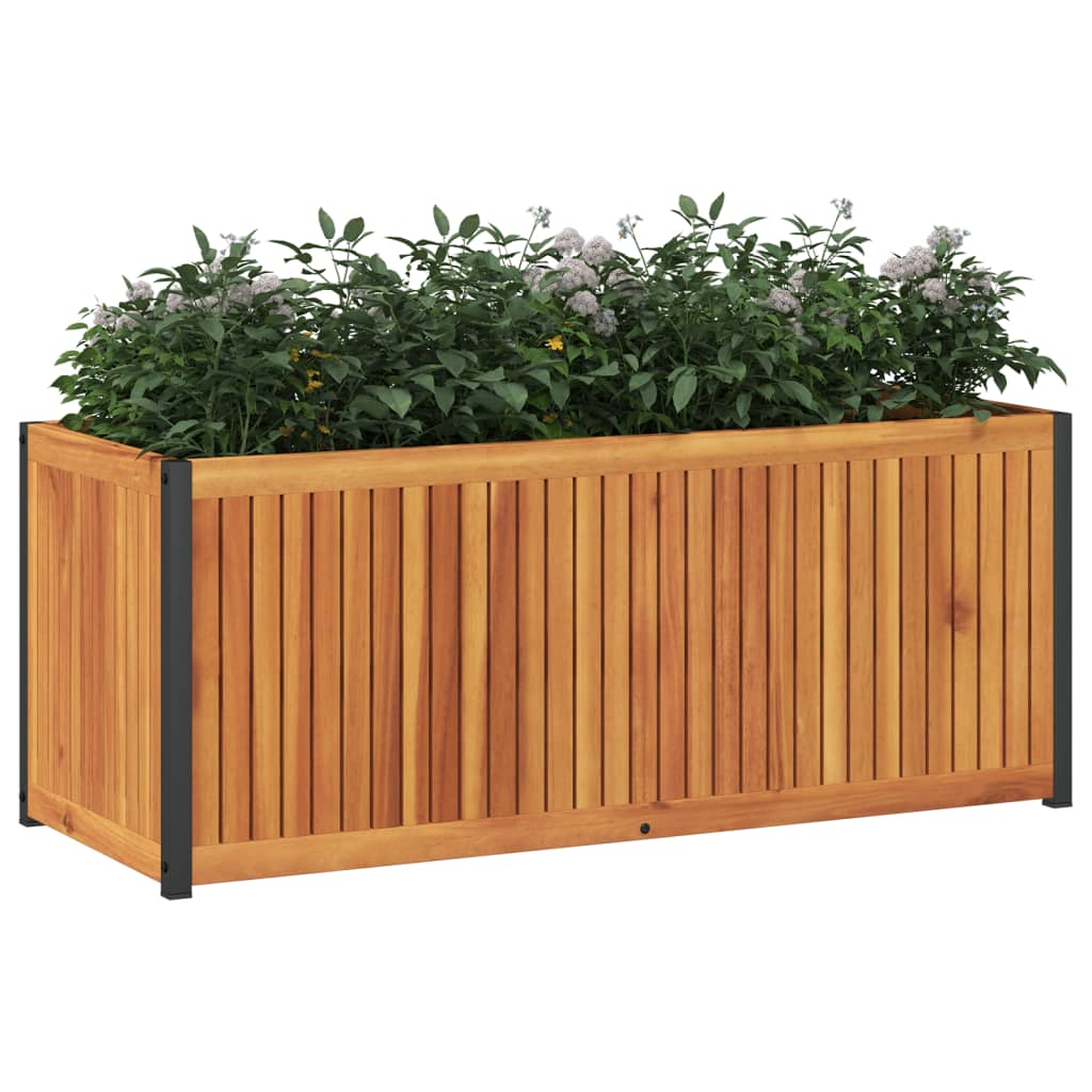 Fioriera da Giardino 110x45x44 cm in Legno Acacia e Acciaio 367612