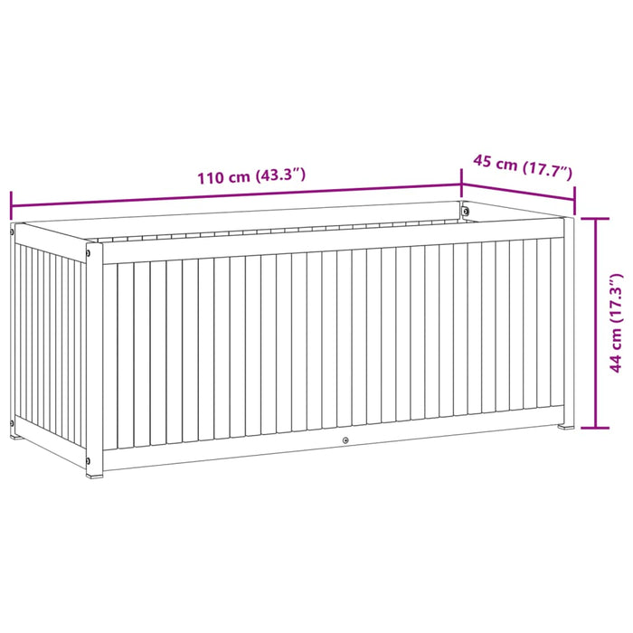 Fioriera da Giardino 110x45x44 cm in Legno Acacia e Acciaio 367612