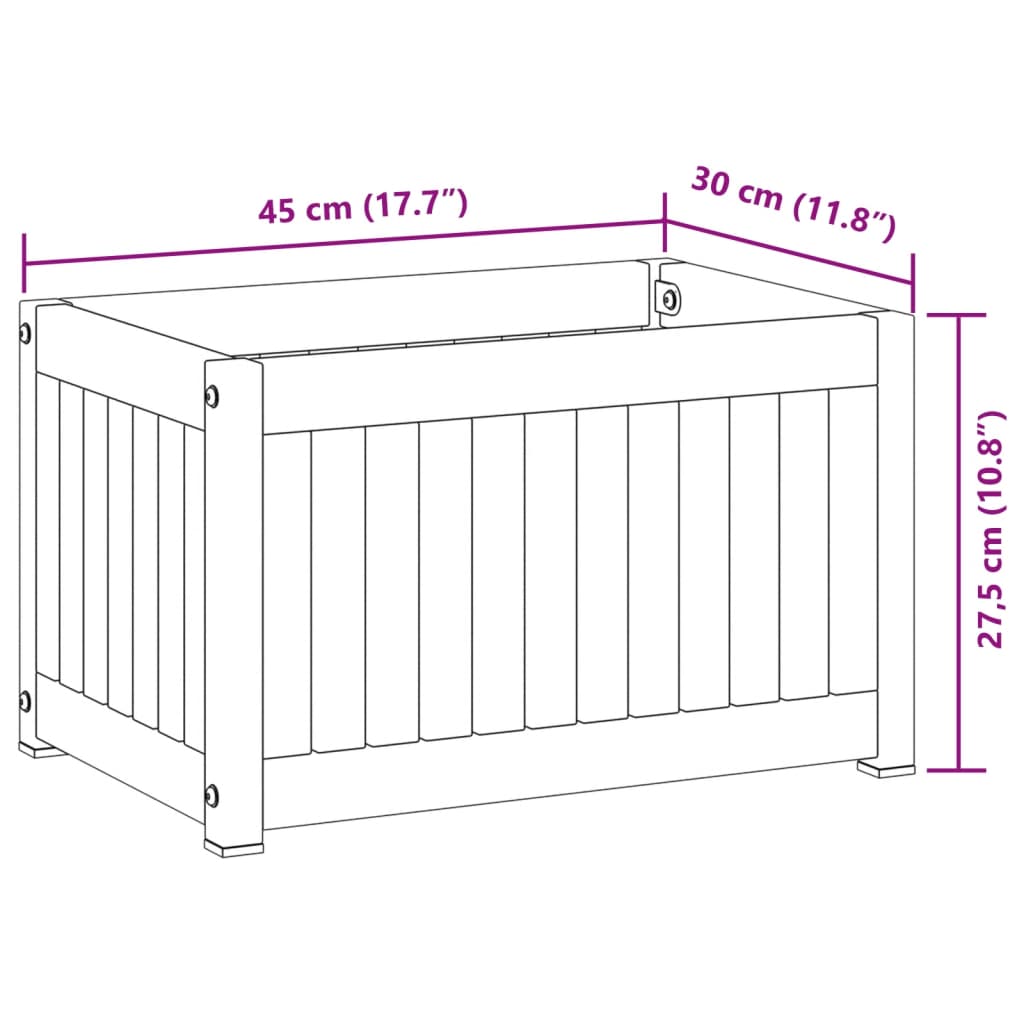 Fioriera da Giardino 45x30x27,5 cm in Legno Massello di Acacia 367613