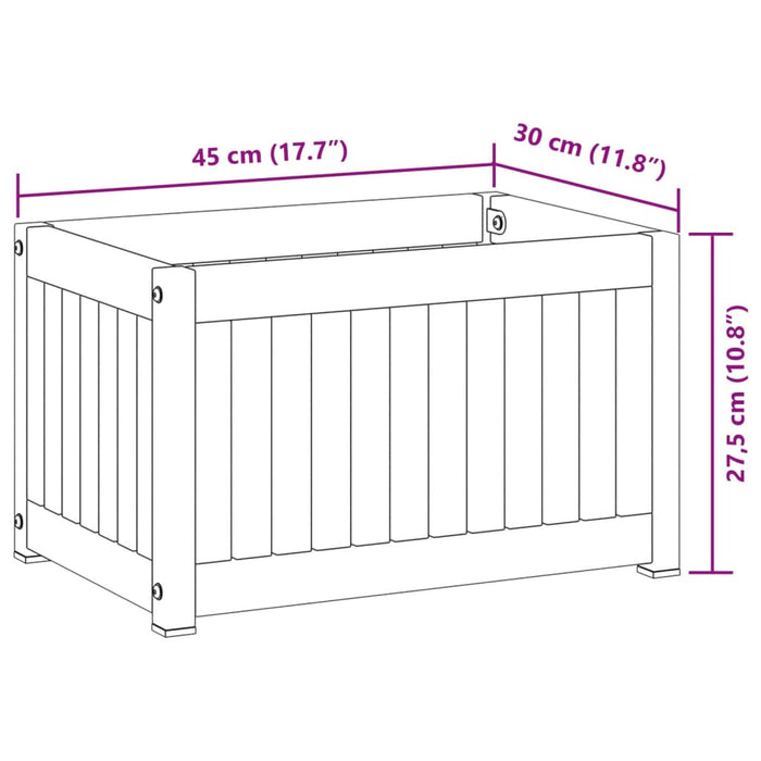 Fioriera da Giardino 45x30x27,5 cm in Legno Massello di Acacia 367613