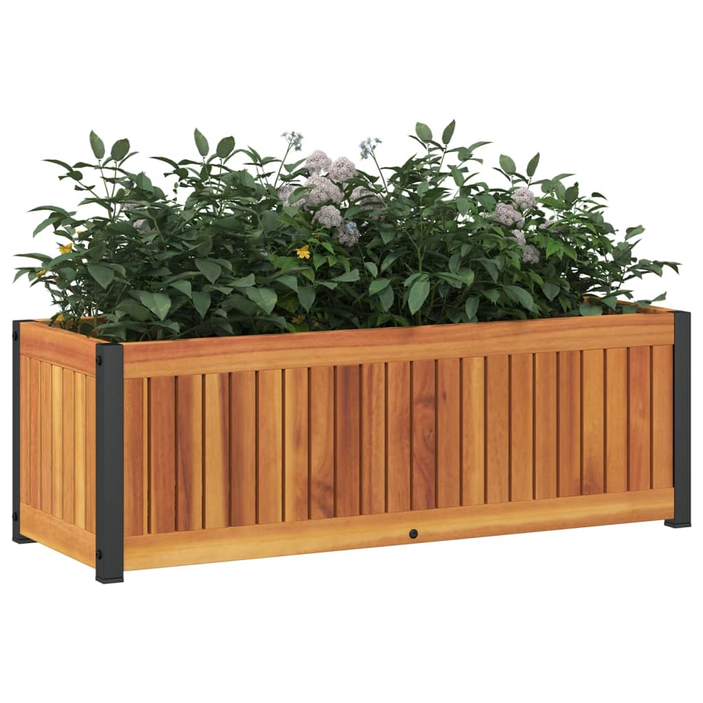 Fioriera da Giardino 80x30x27,5 cm in Legno Massello di Acacia 367614