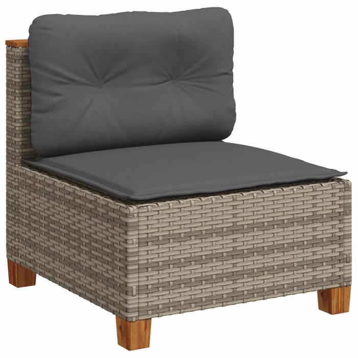 Set Divano da Giardino 5 pz con Cuscini Grigio in Polyrattan 3261726