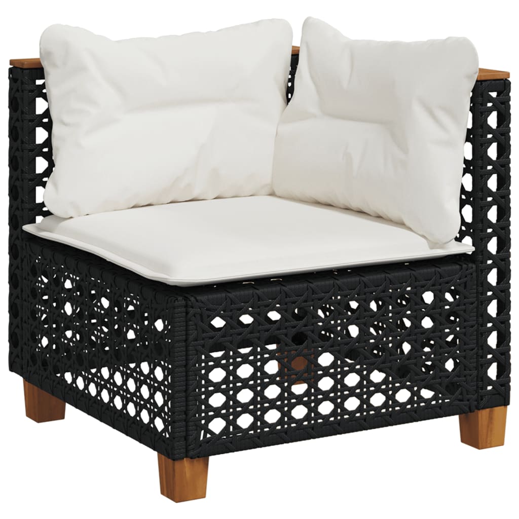 Set Divani da Giardino 5 pz con Cuscini in Polyrattan Nero 3261728