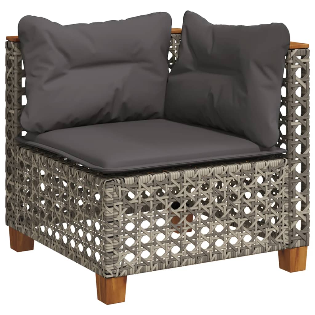 Set Divani da Giardino 7 pz con Cuscini Grigio in Polyrattan 3261741