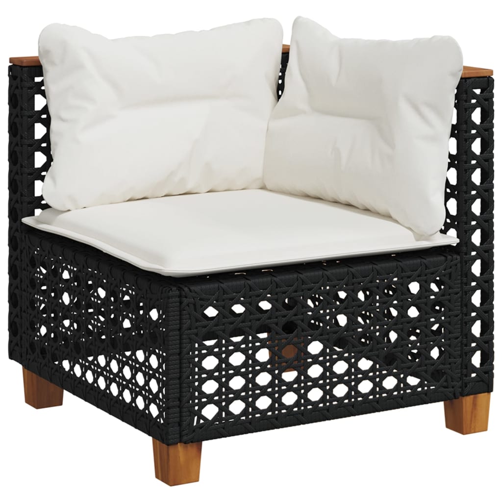 Set Divani da Giardino con Cuscini 8 pz Nero in Polyrattan 3261752