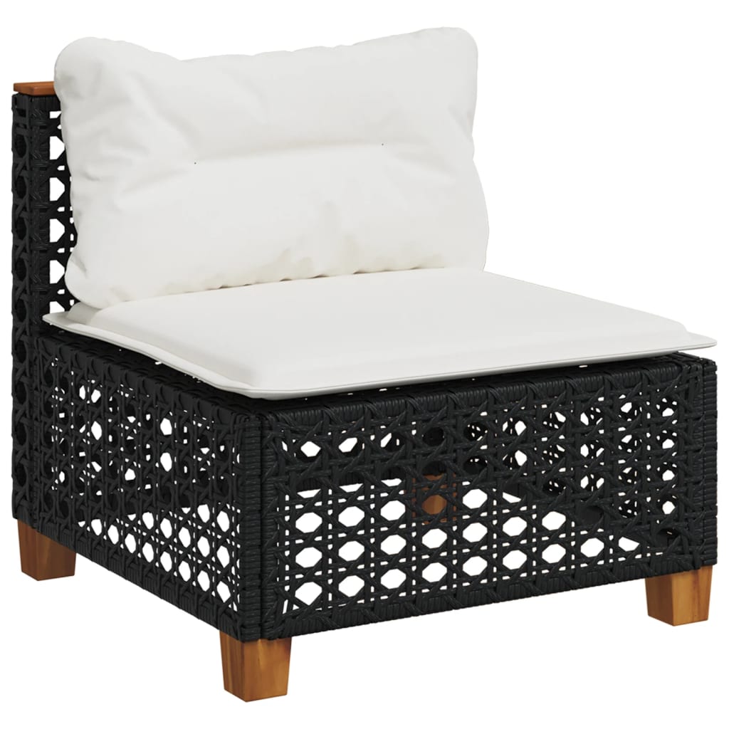 Set Divani da Giardino con Cuscini 8 pz Nero in Polyrattan 3261752