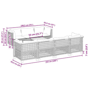 Set Divano da Giardino 8 pz con Cuscini Grigio in Polyrattan 3261753