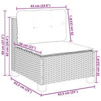 Set Divano da Giardino 8 pz con Cuscini Grigio in Polyrattan 3261762