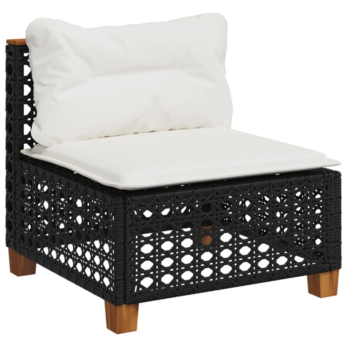 Set Divani da Giardino 5 pz con Cuscini in Polyrattan Nero 3261788