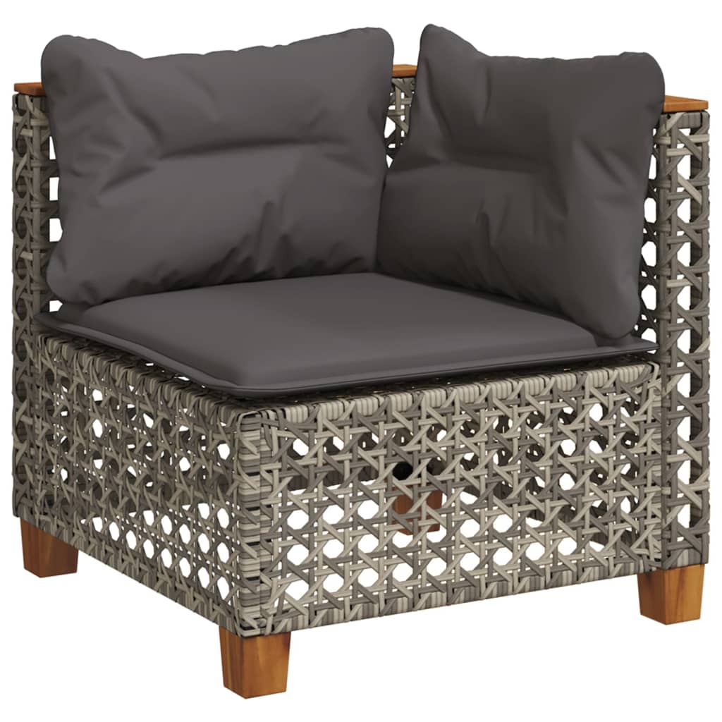 Set Divano da Giardino 5 pz con Cuscini Grigio in Polyrattan 3261789