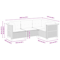 Set Divani da Giardino 4 pz con Cuscini Nero in Polyrattan 3261797