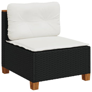 Set Divani da Giardino 5 pz con Cuscini in Polyrattan Nero 3261803