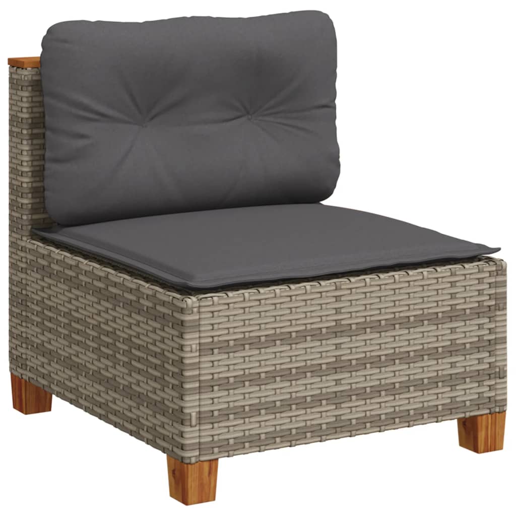 Set Divano da Giardino 5 pz con Cuscini Grigio in Polyrattan 3261804