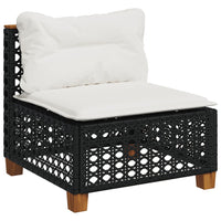 Set Divani da Giardino 5 pz con Cuscini in Polyrattan Nero 3261824