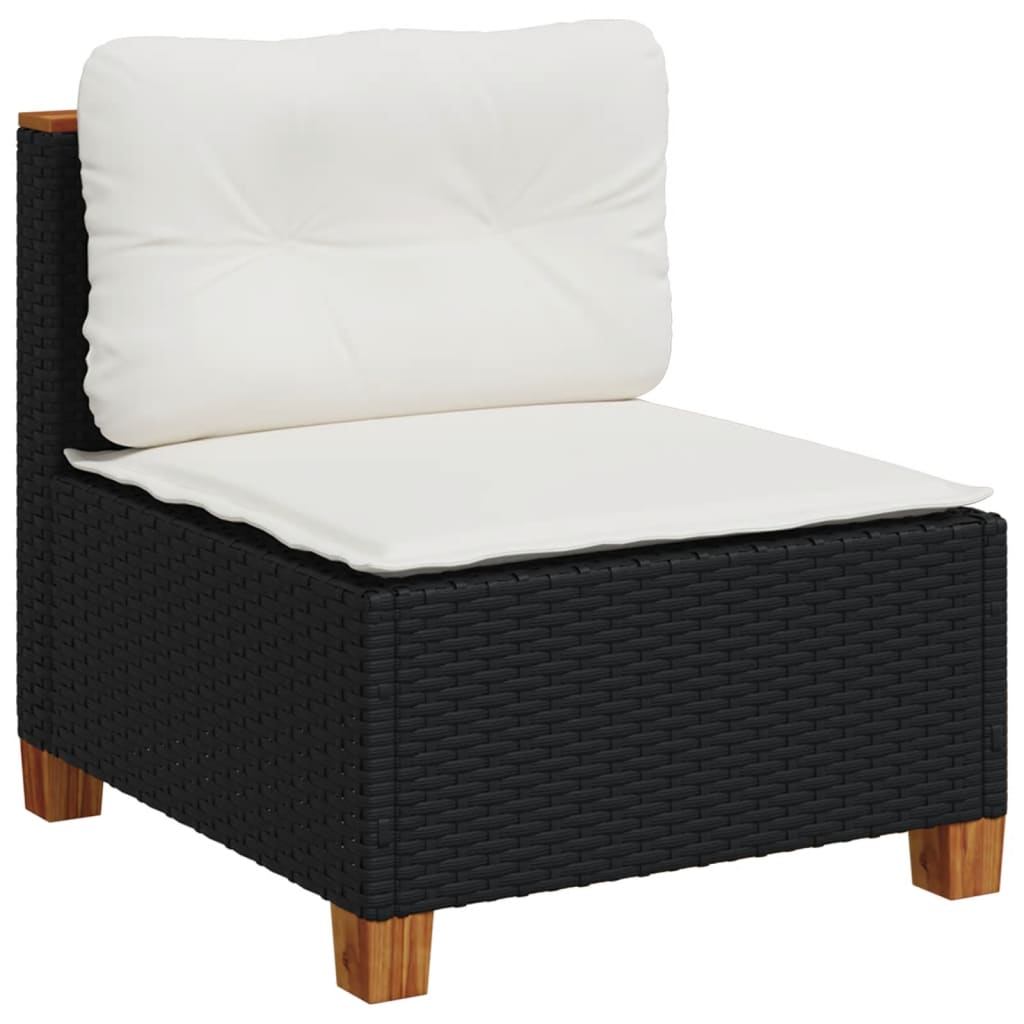 Set Divani da Giardino con Cuscini 7pz Nero Polyrattan 3261863