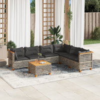 Set Divani da Giardino 7 pz con Cuscini Grigio in Polyrattan 3261867