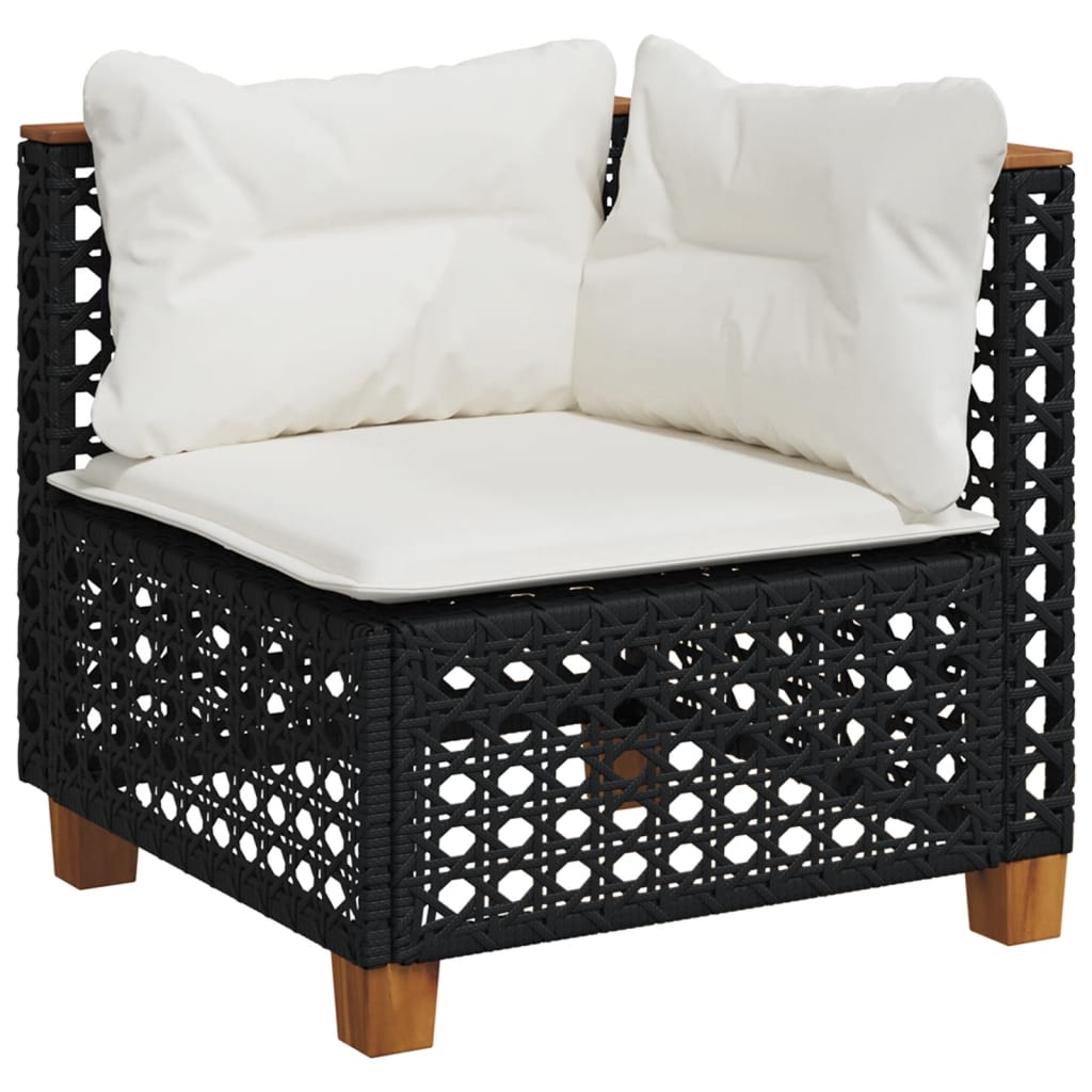 Set Divani da Giardino con Cuscini 8 pz Nero in Polyrattan 3261902