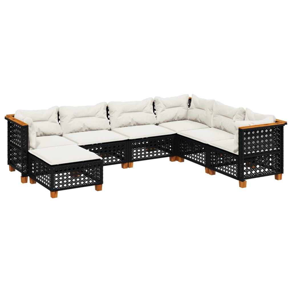 Set Divani da Giardino con Cuscini 7pz Nero Polyrattan 3261938