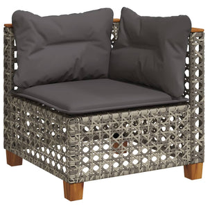 Set Divani da Giardino 7 pz con Cuscini Grigio in Polyrattan 3261975