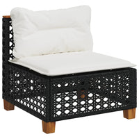 Set Divani da Giardino 9 pz con Cuscini Nero in Polyrattan 3261992