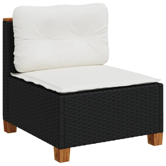 Set Divani da Giardino 11 pz con Cuscini in Polyrattan Nero 3262037